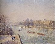 Camille Pissarro Morning, Winter Sunshine, Frost, the Pont-Neuf, the Seine, the Louvre, Soleil D'hiver oil on canvas